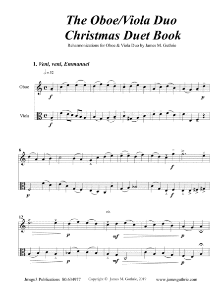 The Oboe & Viola Christmas Duet Book image number null