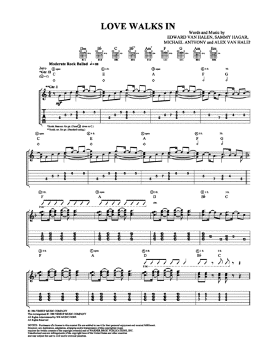 Love Walks In Electric Guitar scores gallery preview page 1