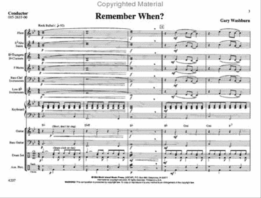 Remember When? Concert Band scores gallery preview page 2