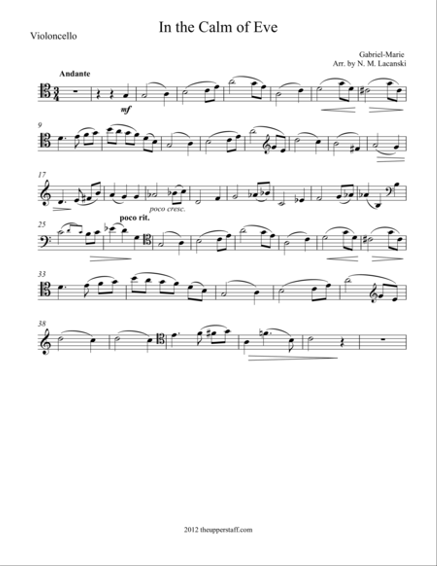 In the Calm of Eve Piano scores gallery preview page 1