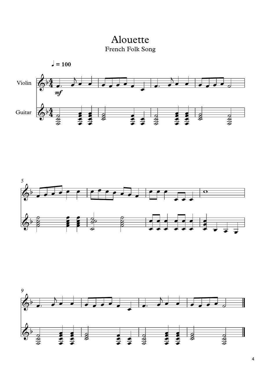 10 Easy Classical Pieces For Violin & Guitar Vol. 2 String Duet scores gallery preview page 5