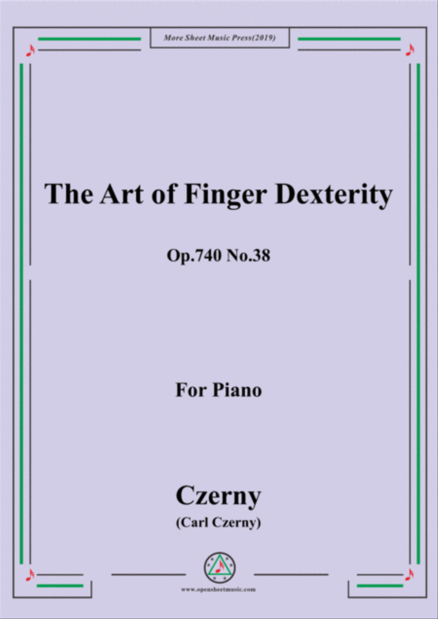 Czerny-The Art of Finger Dexterity,Op.740 No.38,for Piano Piano Solo scores gallery preview page 1