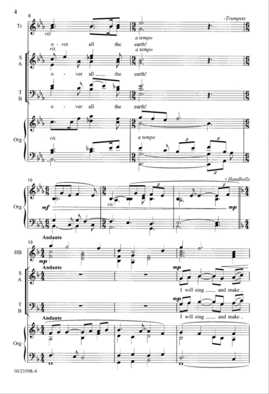 Be Exalted, O God 4-Part scores gallery preview page 4