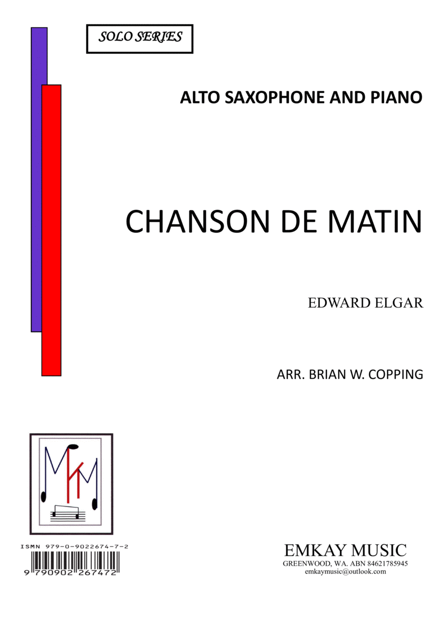 CHANSON DE MATIN – ALTO SAXOPHONE & PIANO Alto Saxophone scores gallery preview page 1