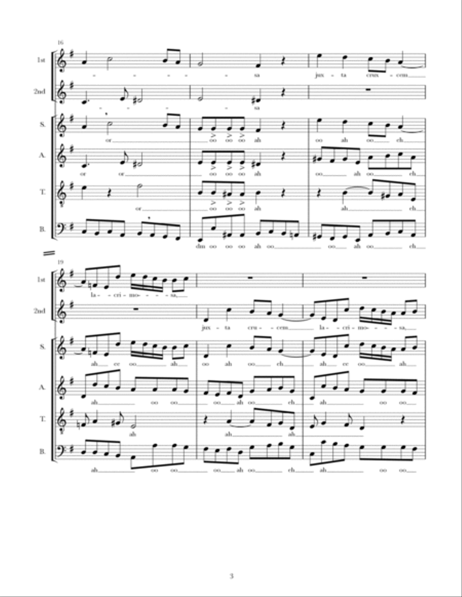 Stabat Mater Dolorosa - Pergolesi - DUET + SATB A Cappella 4-Part scores gallery preview page 4
