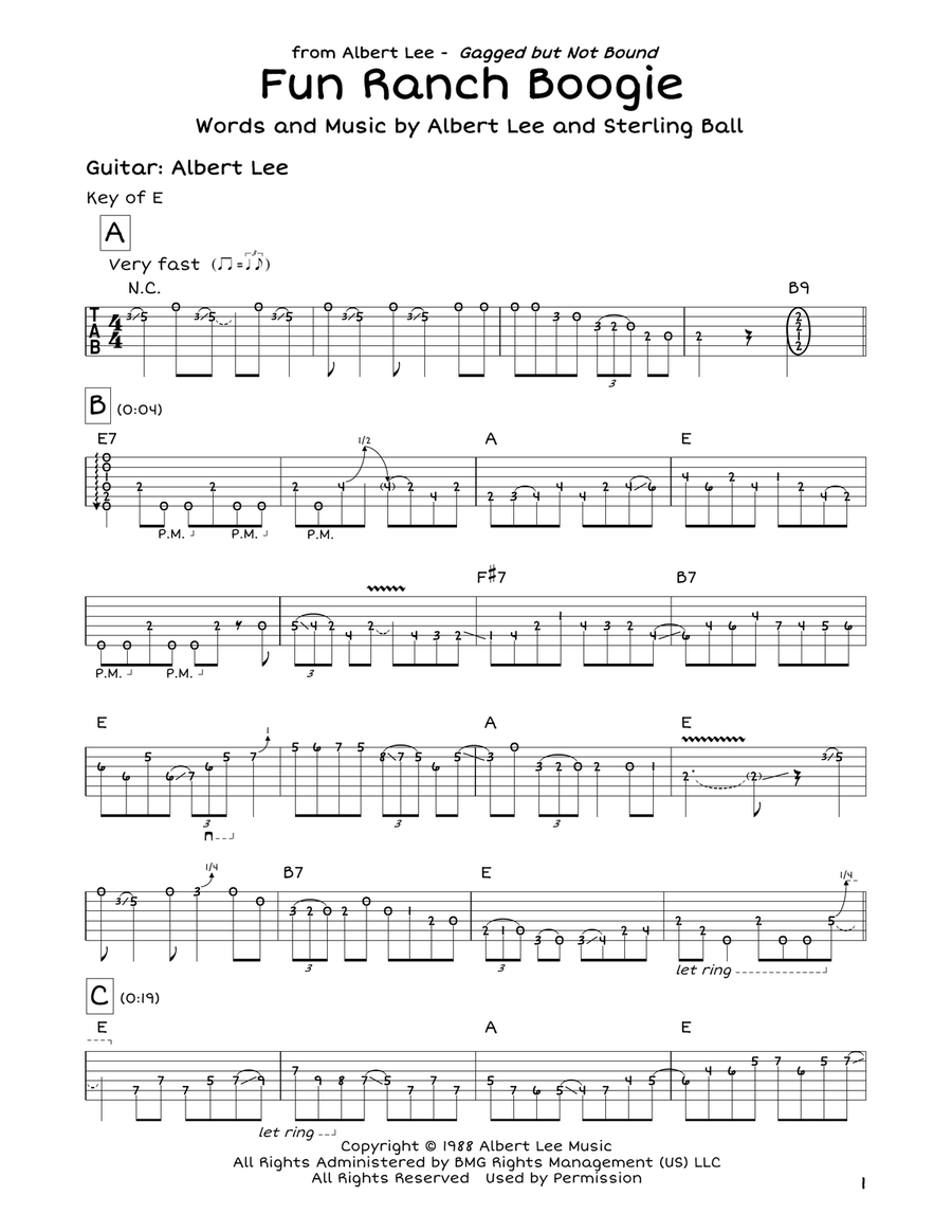 Fun Ranch Boogie Electric Guitar scores gallery preview page 1