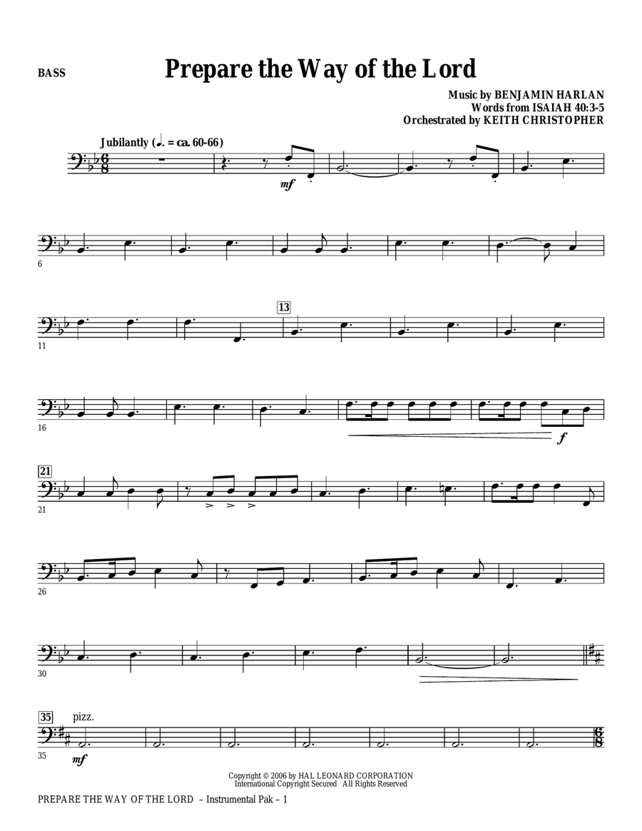 Prepare The Way Of The Lord - Bass