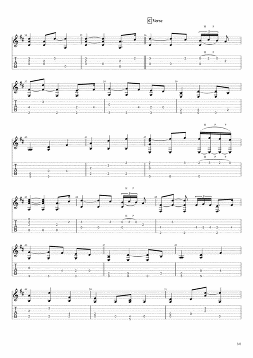 Ashokan Farewell (Jay Ungar), for solo fingerstyle guitar image number null