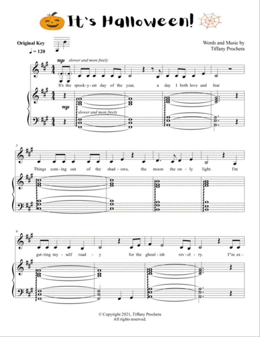 It's Hallowe'en! - Original Key High Voice scores gallery preview page 2