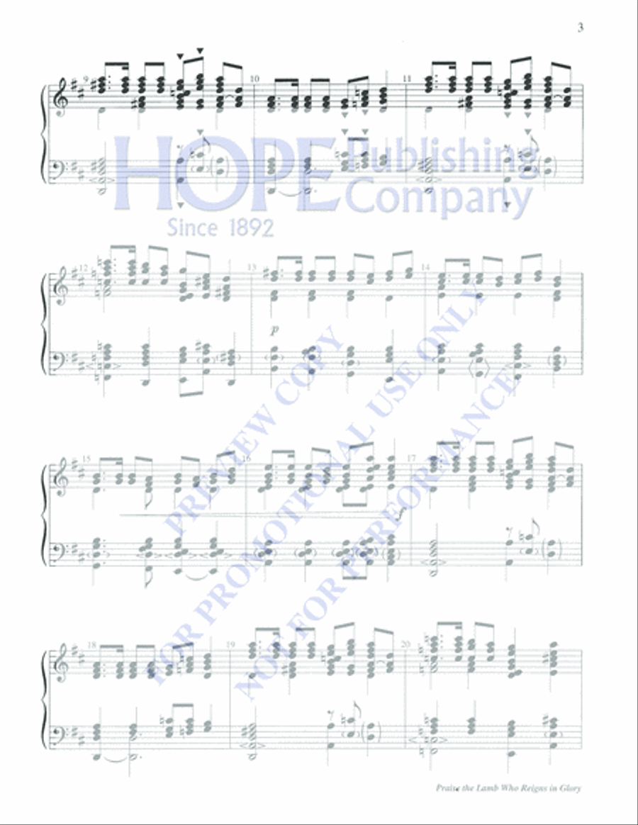 Praise the Lamb Who Reigns in Glory 5-Octaves scores gallery preview page 3