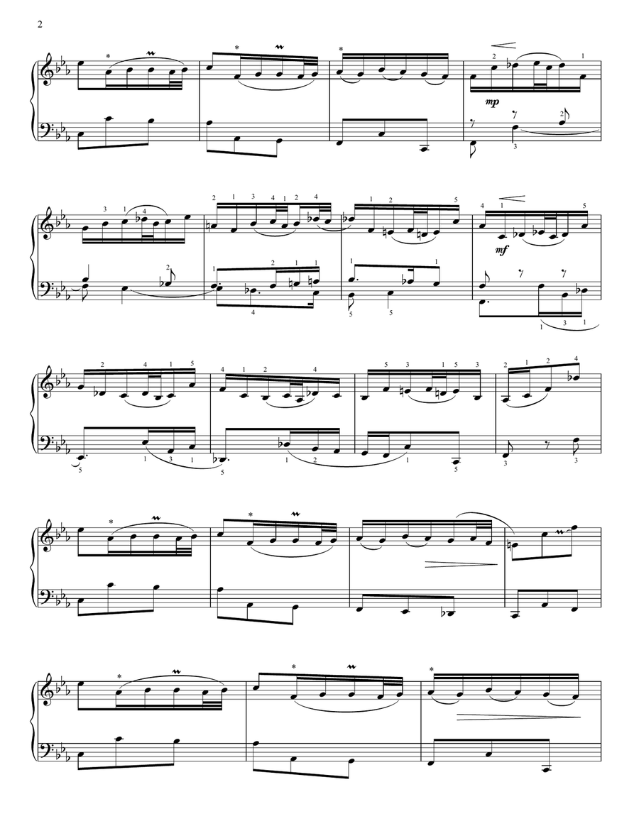 Prelude, BWV 823 Piano Solo scores gallery preview page 2