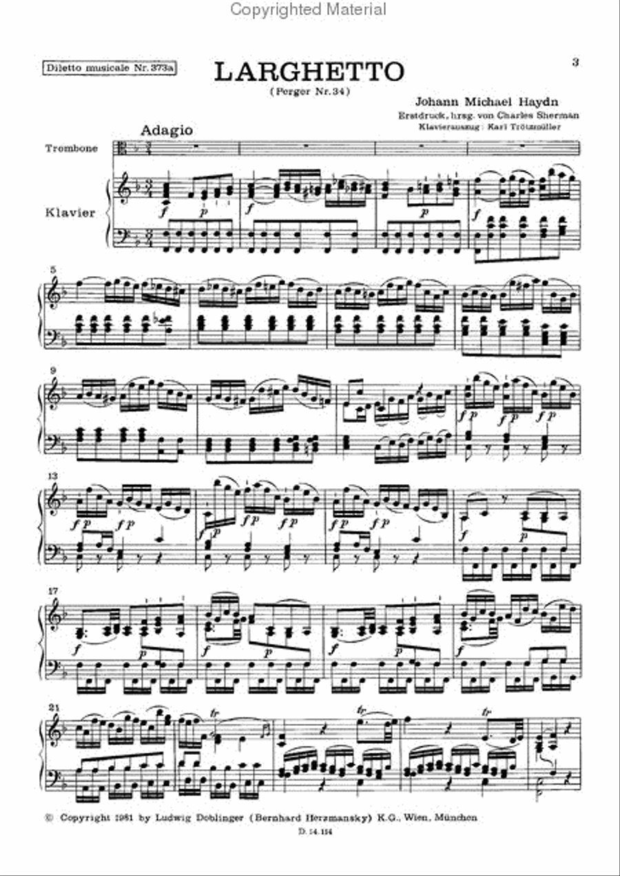 Larghetto F-Dur Trombone scores gallery preview page 2