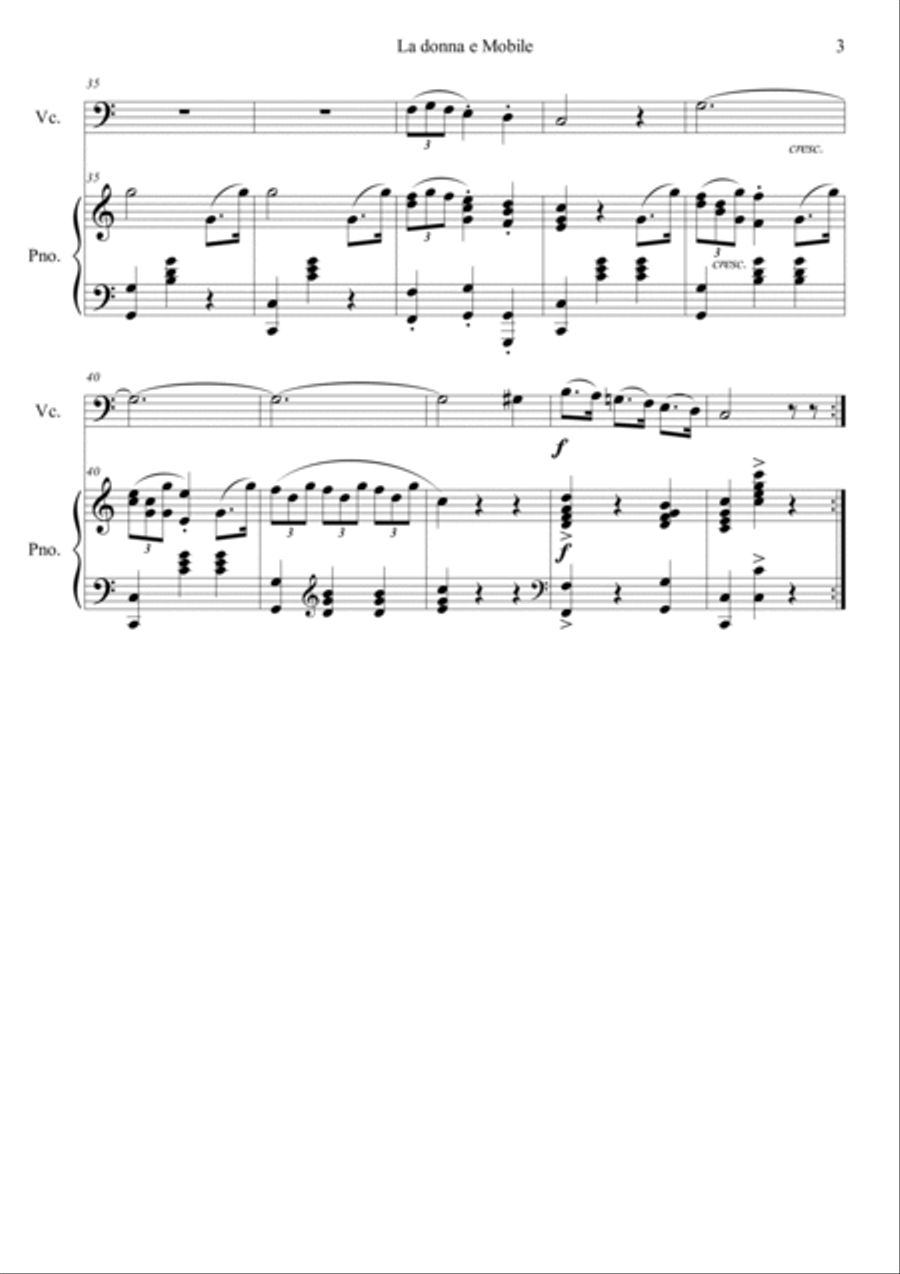 La donna e Mobile from Opera Rigoletto Piano scores gallery preview page 3