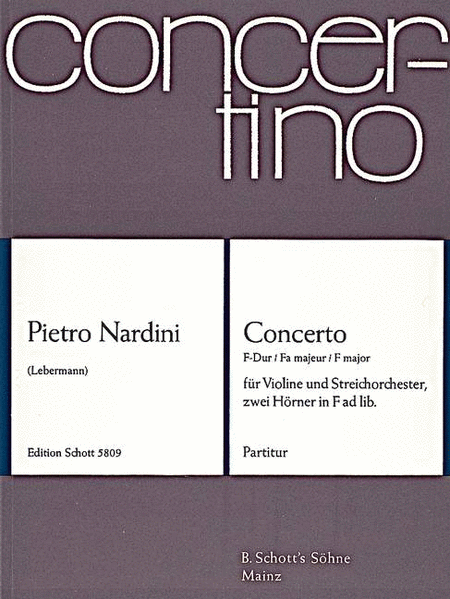 Violin Concerto Op. 1/3 F Maj Sc