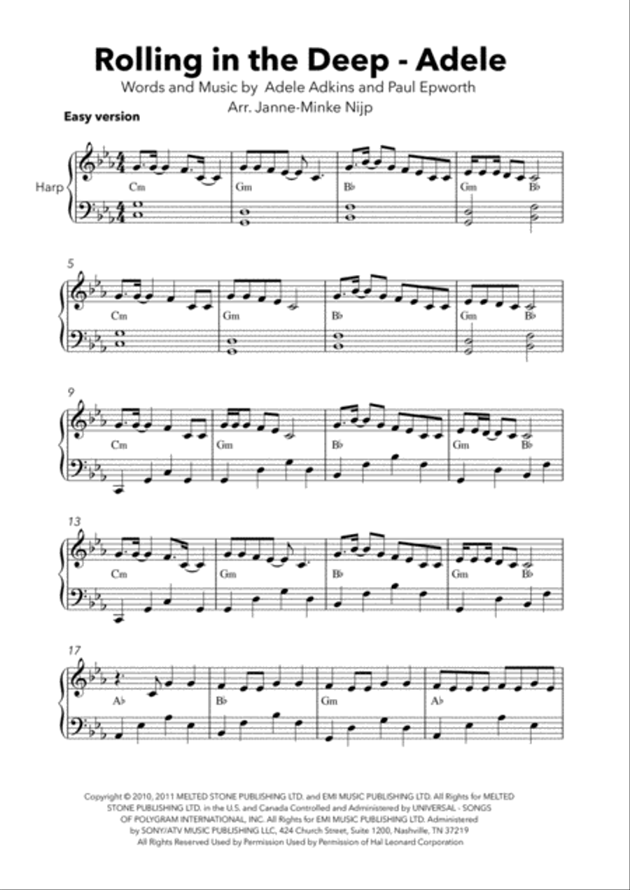 Rolling In The Deep Harp scores gallery preview page 2