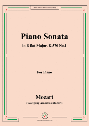 Book cover for Mozart-Piano Sonata in B flat Major,K.570,No.1