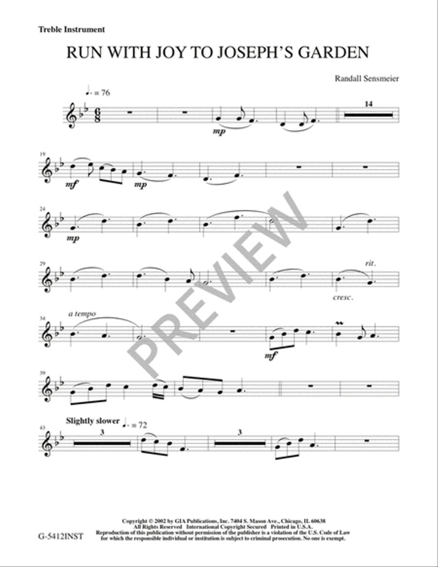 Run with Joy to Joseph’s Garden - Instrument edition Percussion scores gallery preview page 2