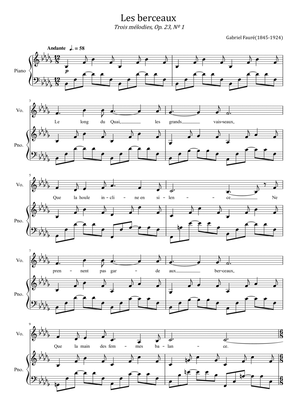 Gabriel Fauré - 3 Songs, Op.23 No.1 Les Berceaux - For Voice and Piano Original