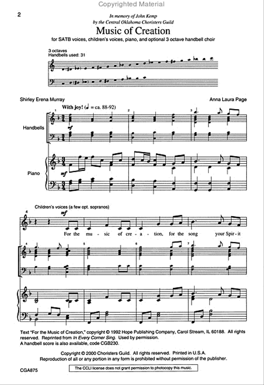 Music of Creation Choral Full Score Choir scores gallery preview page 2