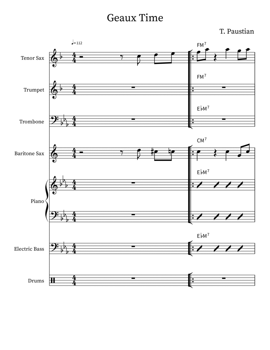 Geaux Time Geaux Time Jazz Ensemble scores gallery preview page 1