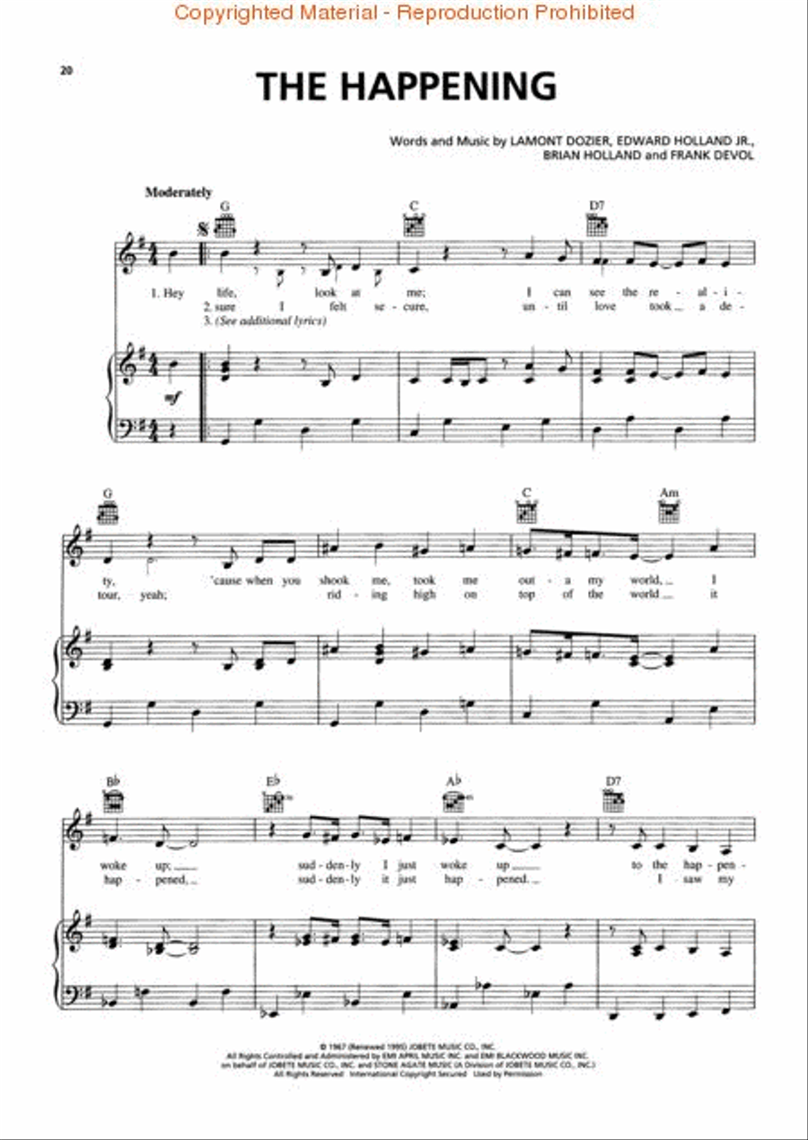 The Supremes – Greatest Hits Piano, Vocal, Guitar scores gallery preview page 4