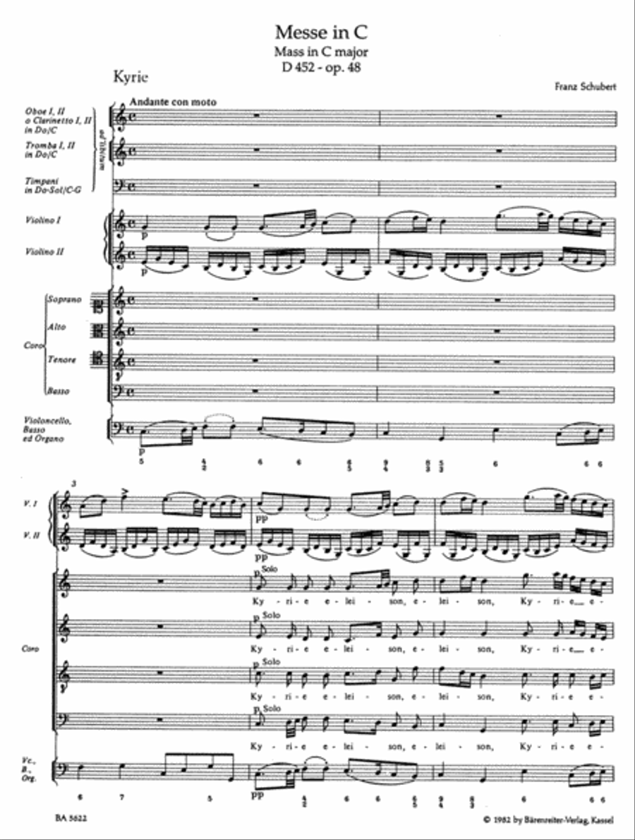 Mass in C major, Op. 48 D 452 4-Part scores gallery preview page 2