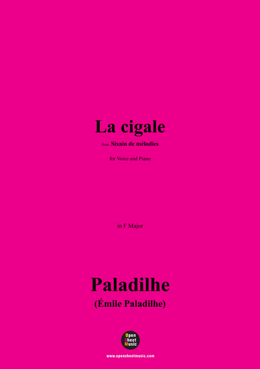 Paladilhe-La cigale,in F Major Voice scores gallery preview page 1