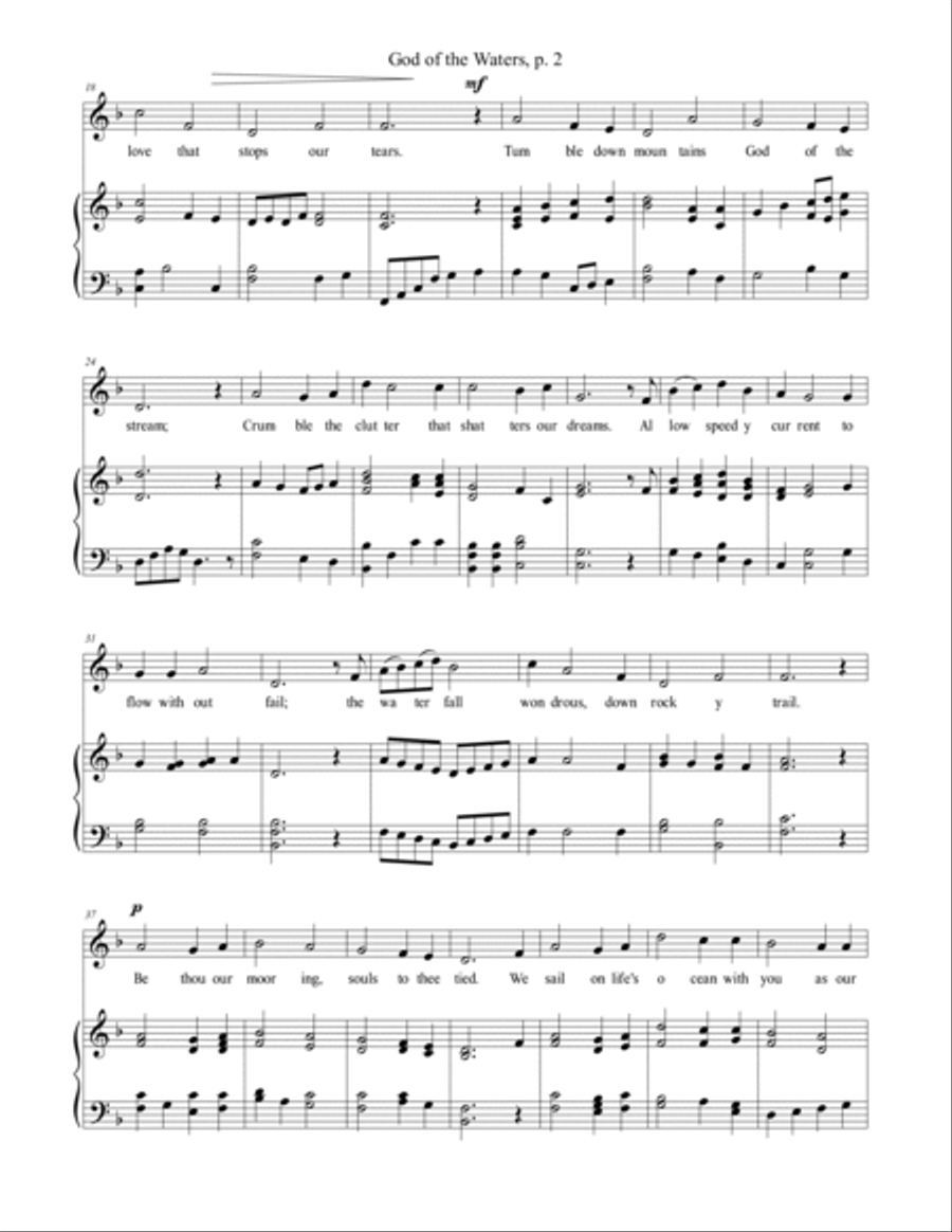 God of the Waters Soprano Voice scores gallery preview page 2