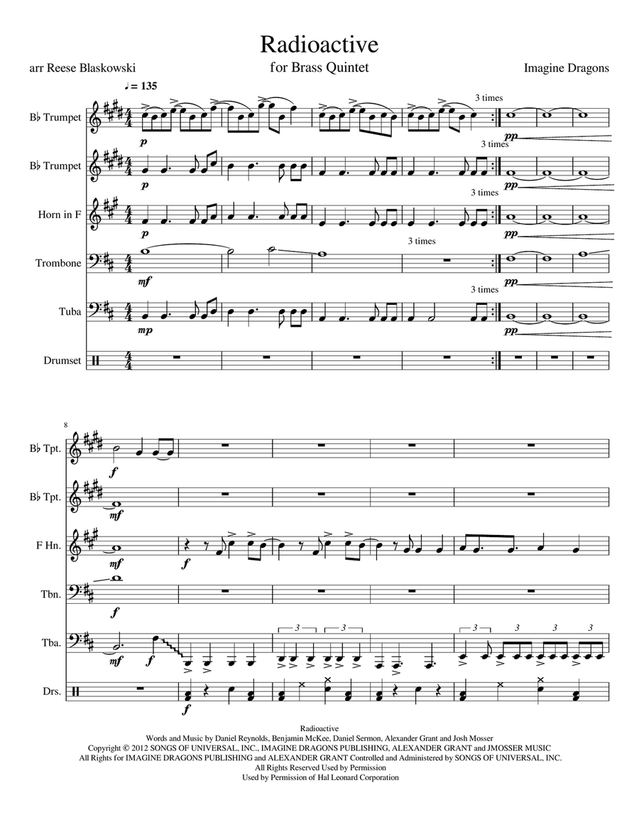 Radioactive Brass Quintet scores gallery preview page 1