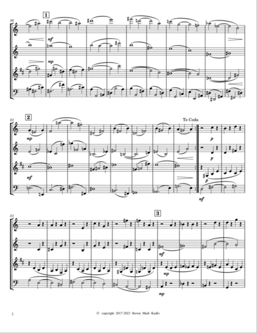Woodwind Quartet in Contemporary Style No. 1 Woodwind Quartet scores gallery preview page 2