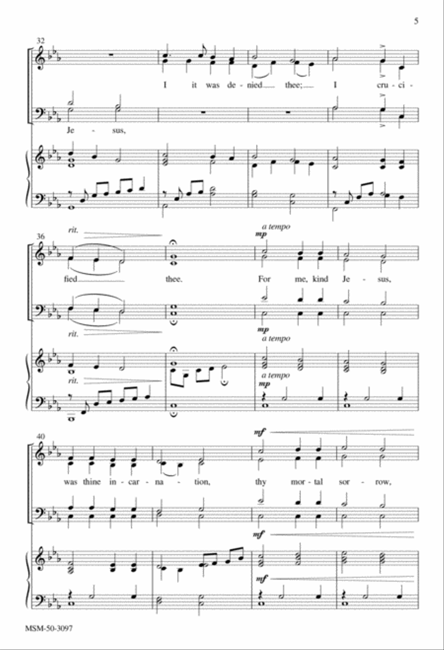 Ah, Holy Jesus 4-Part scores gallery preview page 4