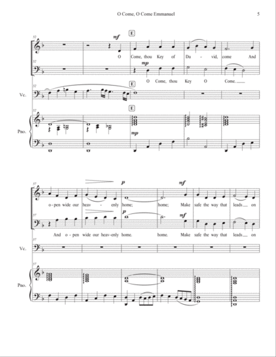 O Come, O Come Emmanuel O Come, O Come Emmanuel 4-Part scores gallery preview page 5