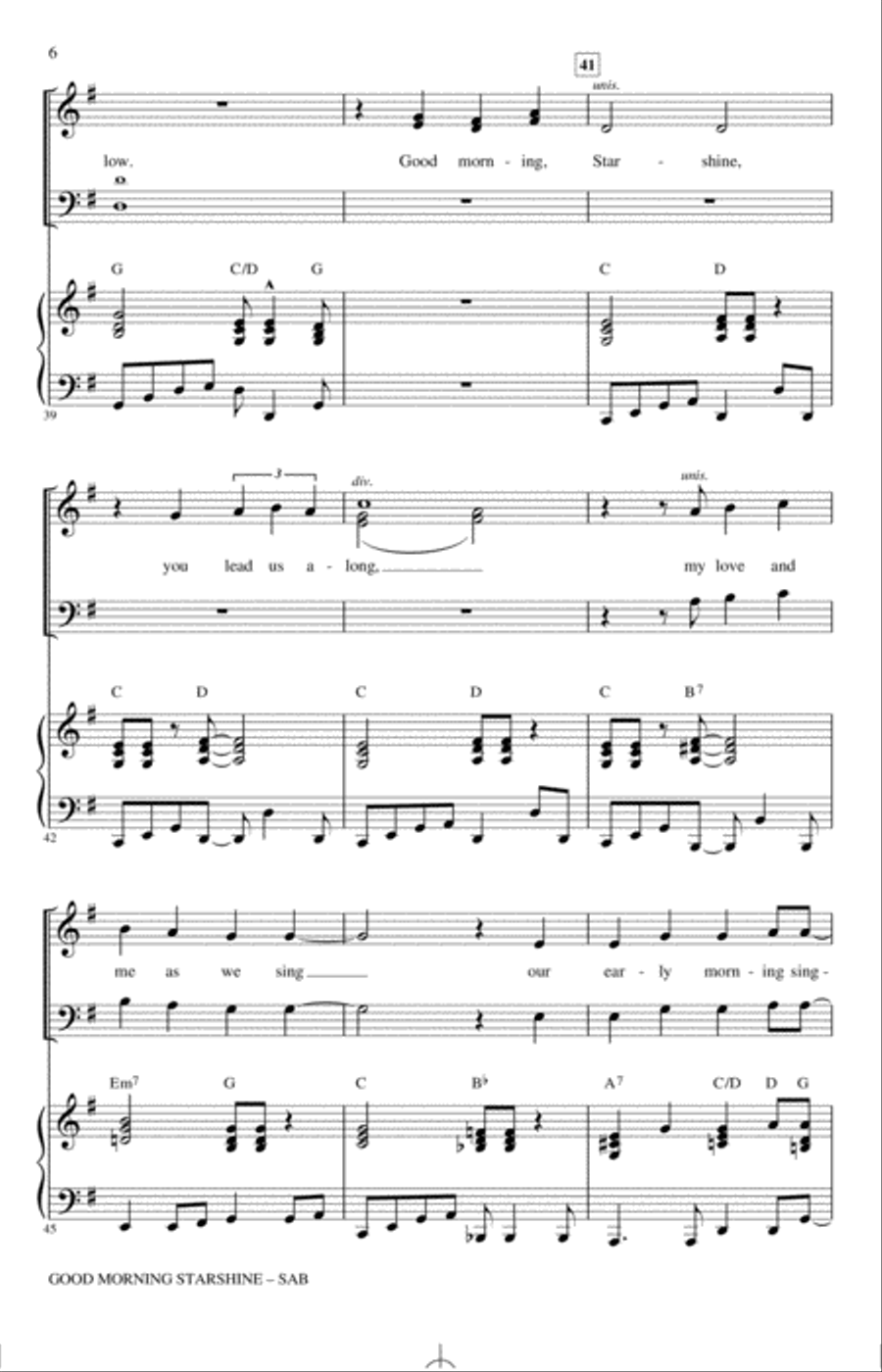 Good Morning Starshine (from Hair) (arr. Mac Huff) 3-Part scores gallery preview page 5