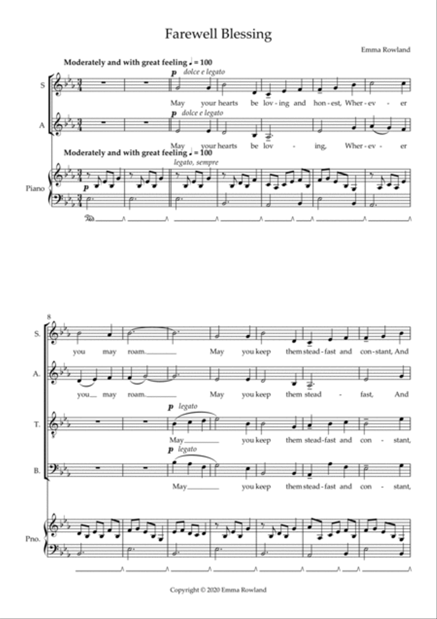 Farewell Blessing 4-Part scores gallery preview page 2