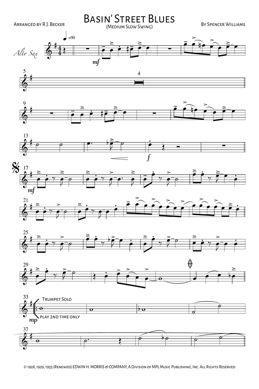 Basin Street Blues Jazz Ensemble scores gallery preview page 1