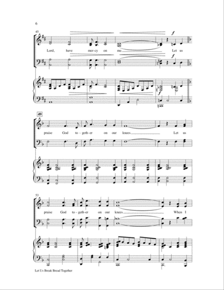 Let Us Break Bread Together 4-Part scores gallery preview page 7