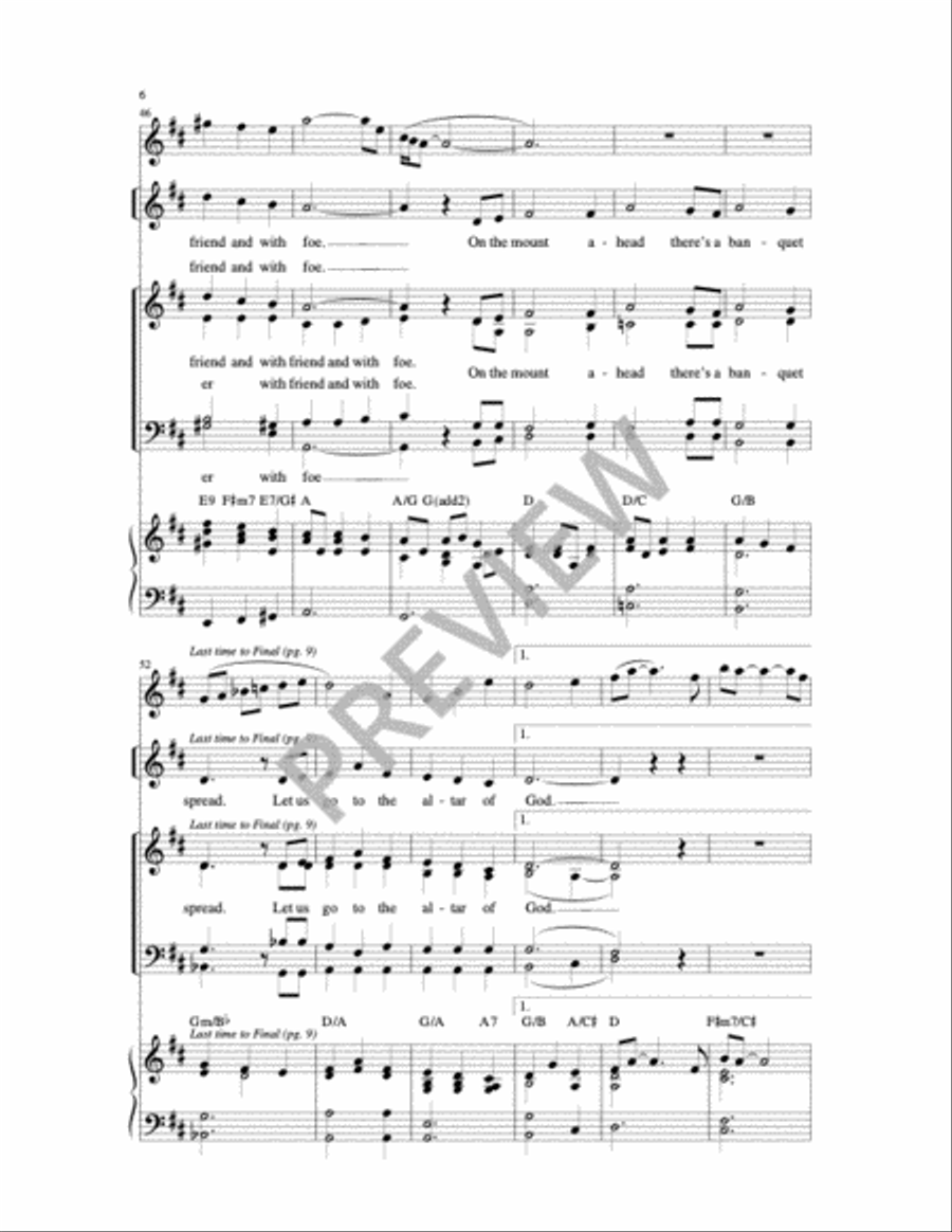Let Us Go to the Altar of God 4-Part scores gallery preview page 9