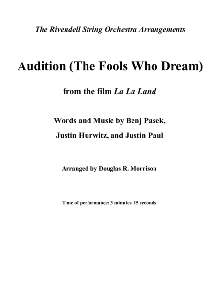 Audition (the Fools Who Dream) image number null