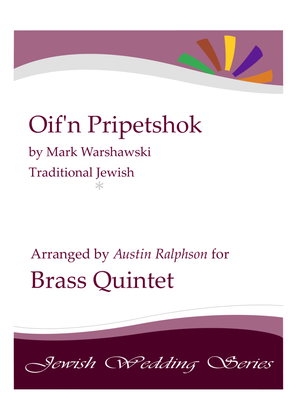 Book cover for Oif'n Pripetshok אויפן פריפעטשיק‎ (Jewish Wedding) - brass quintet