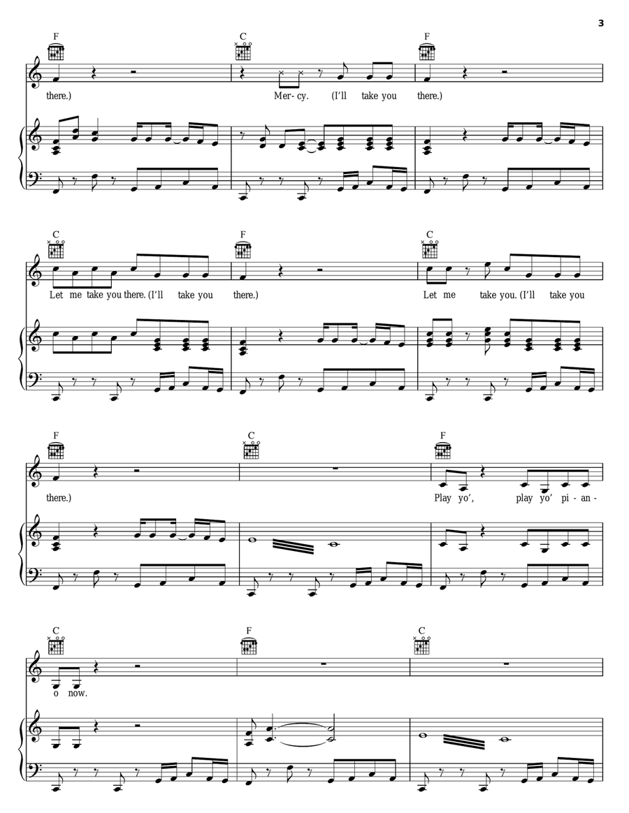 I'll Take You There Piano, Vocal, Guitar scores gallery preview page 3