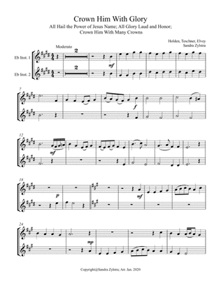 Book cover for Crown Him With Glory (treble Eb instrument duet, parts only)