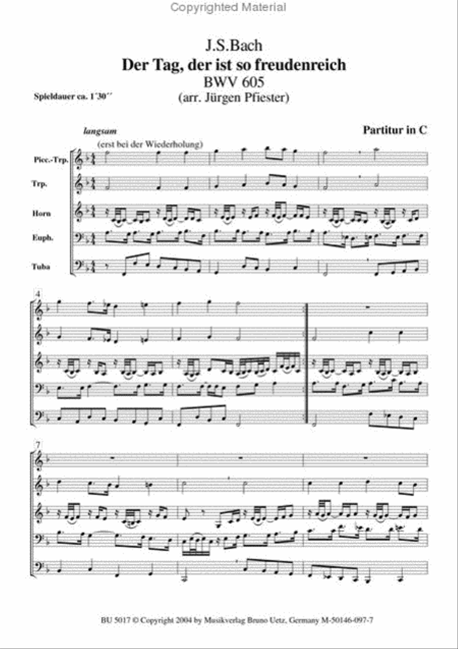 The Day, BWV 605 Euphonium scores gallery preview page 2