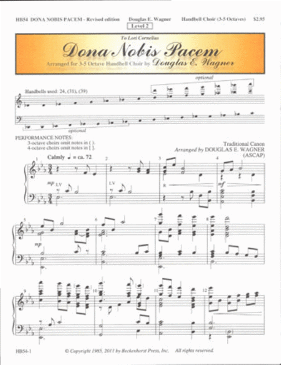 Dona Nobis Pacem - Wagner 5-Octaves scores gallery preview page 1