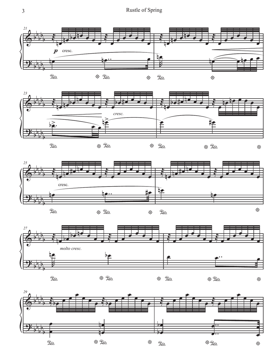 RUSTLE OF SPRING (Frülingsrauchen Op. 32 No.3) by CHRISTIAN SINDING - PIANO SOLO Piano Solo scores gallery preview page 6
