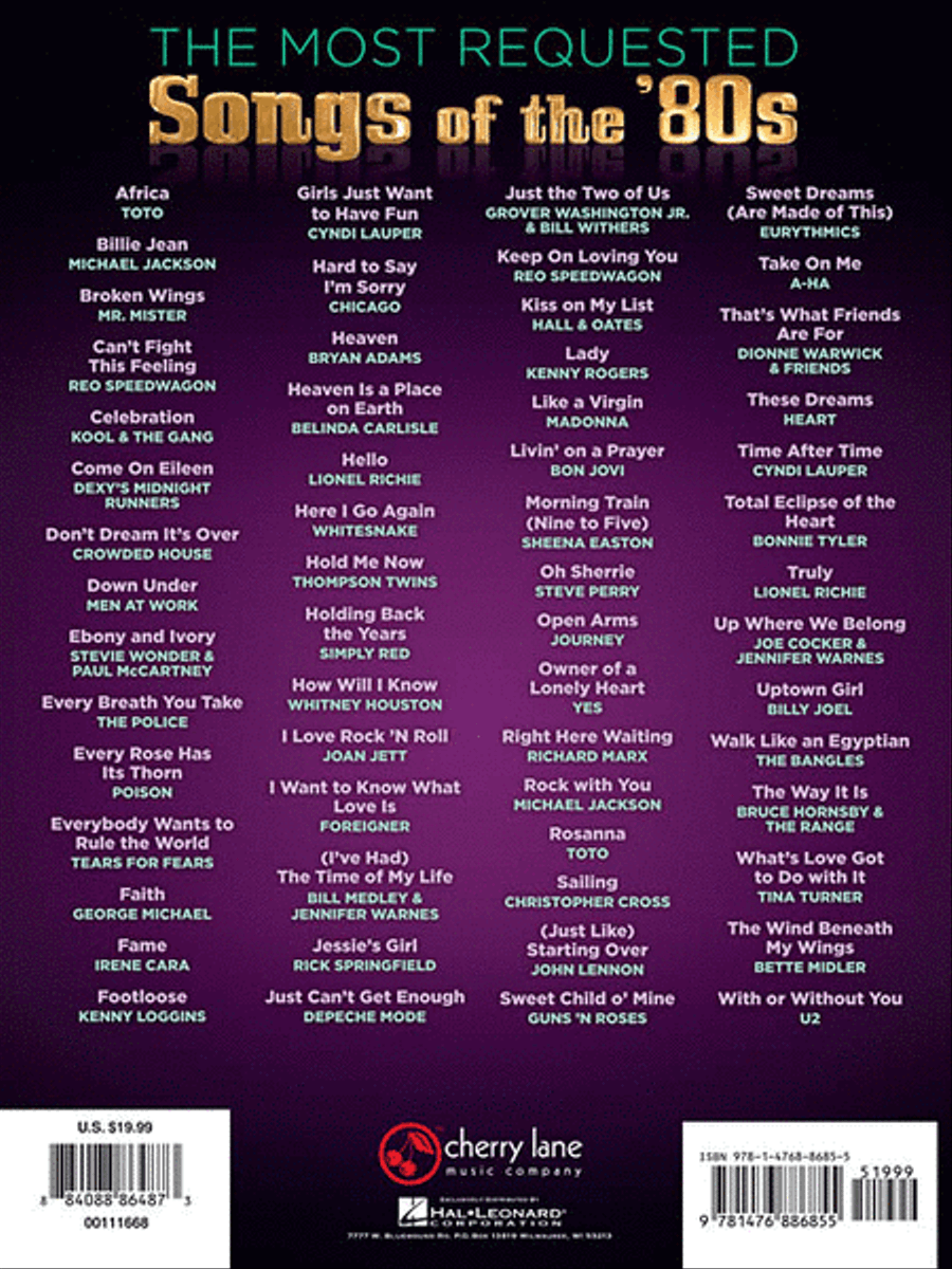 The Most Requested Songs of the '80s Piano, Vocal, Guitar scores gallery preview page 2