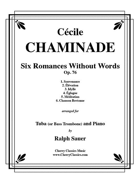 Six Romances Without Words, Op 76 for Tuba or Bass Trombone and Piano image number null