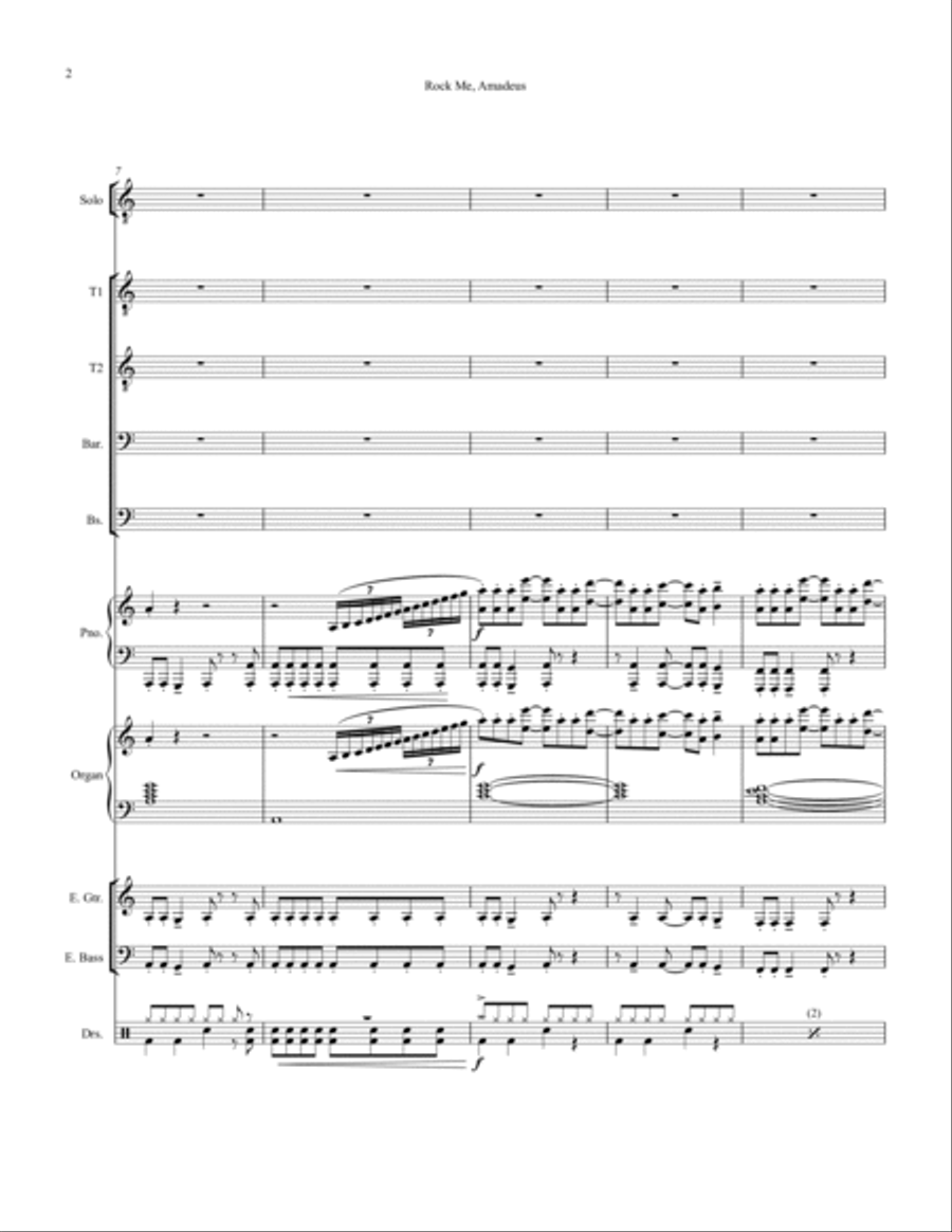 Rock Me Amadeus Small Ensemble scores gallery preview page 2