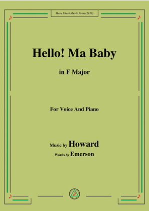 Book cover for Howard-Hello! Ma Baby,in F Major,for Voice and Piano