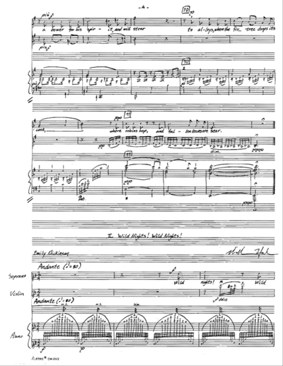 Three Songs (1984) (Composer's Autograph Manuscript) Voice scores gallery preview page 5