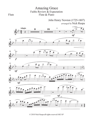 Book cover for Amazing Grace (Flute & Piano) Flute part